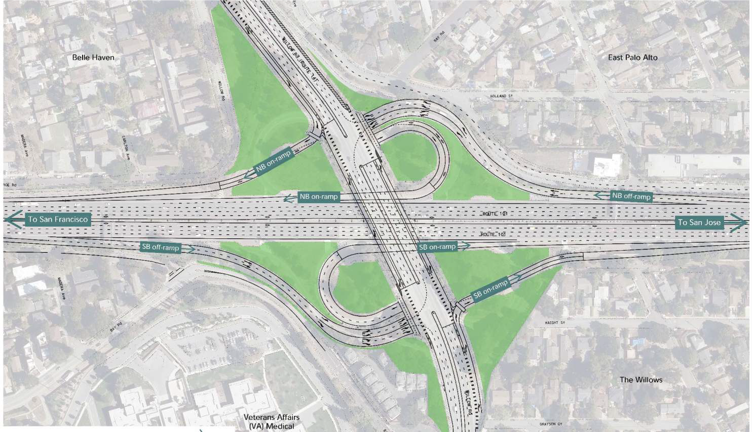 Willow Road Interchange Map